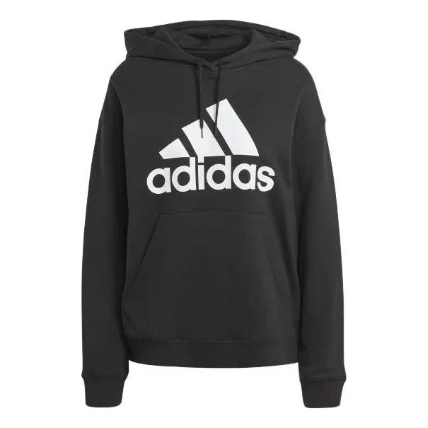 (WMNS) adidas Big Logo Oversized French Terry Hoodie Asia Sizing 'Black' HR4934