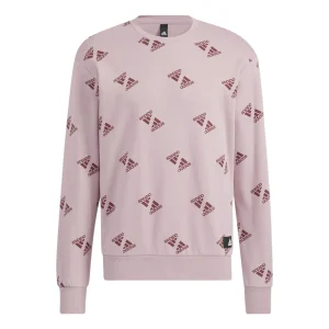 adidas Fi Bp1 Aop Swt Full Print Sports Round Neck Pullover Couple Style Pink HE7449