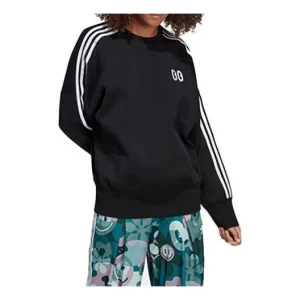 (WMNS) adidas originals Printing Sports Sweatshirt Black DV2667