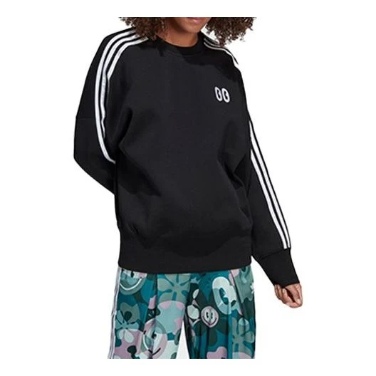 (WMNS) adidas originals Printing Sports Sweatshirt Black DV2667