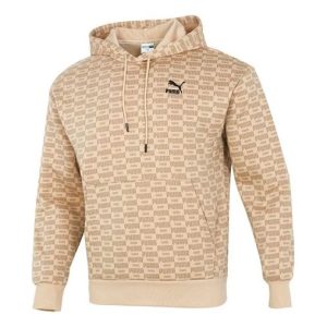 PUMA Luxe Aop Full Print Logo Knit Khaki 534409-20