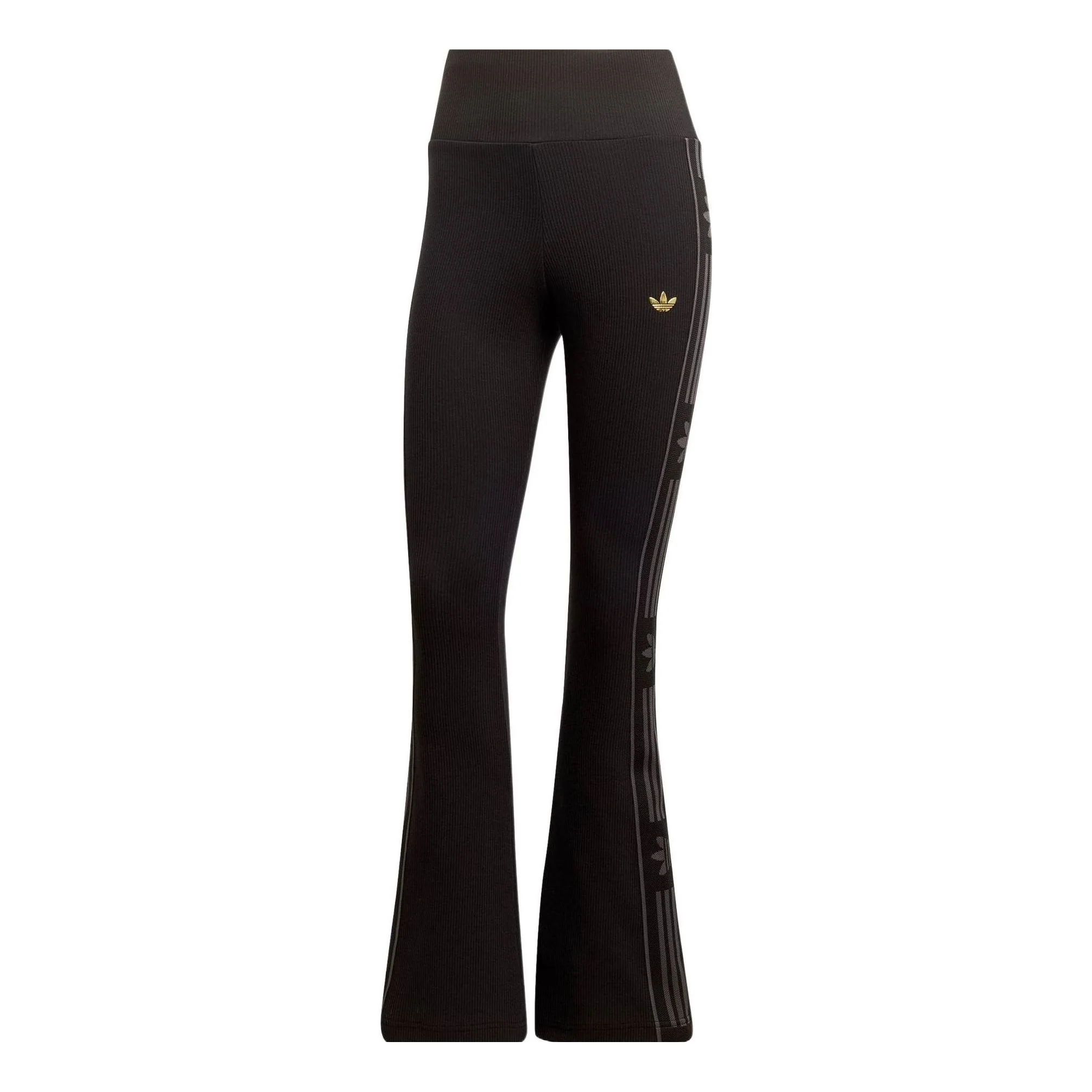 (WMNS) adidas Ski Chic Flared Rib Leggings Asia Sizing 'Black' IA3911