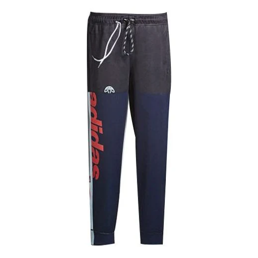 Men's adidas originals x alexander wang Crossover Contrast Color Stitching Lacing Sports Pants/Trousers/Joggers Black DT9487