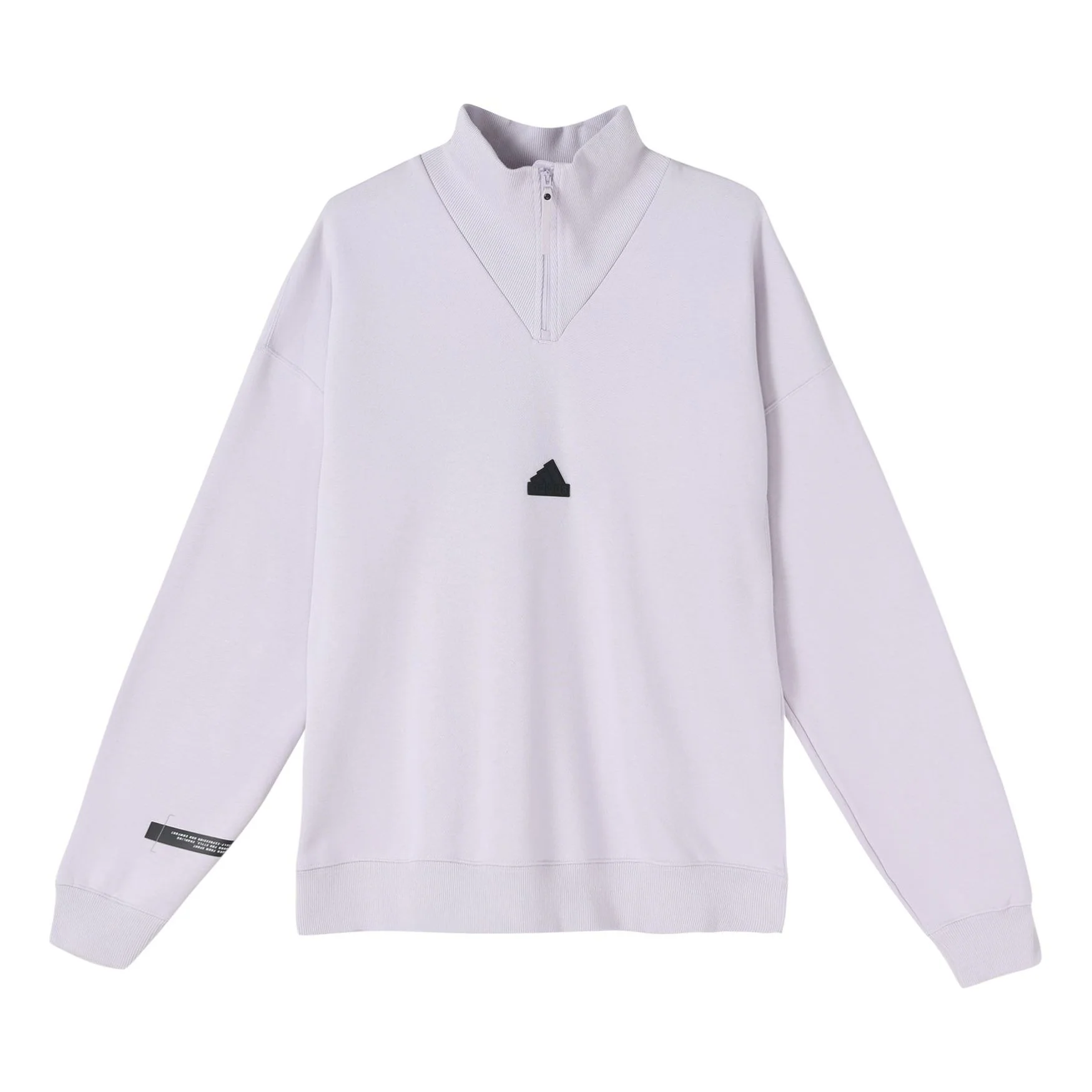 Men's adidas New 1/2-zip Solid Color Small Logo Half Zipper Pullover Stand Collar Long Sleeves Gray HN1942