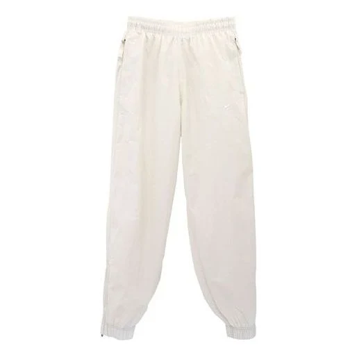 Men's Nike Solid Color Logo Printing Elastic Waistband Bundle Feet Sports Pants/Trousers/Joggers Autumn White DQ6572-030