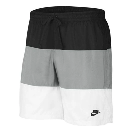 Nike Sportswear City Edition Multicolor Woven Breathable Casual Shorts Black White Gray CJ4488-010