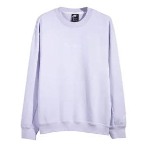 Nike Crw Flc Hwywt Just Do It Embroidered Small Label Round Neck Purple Lavender CD0415-539
