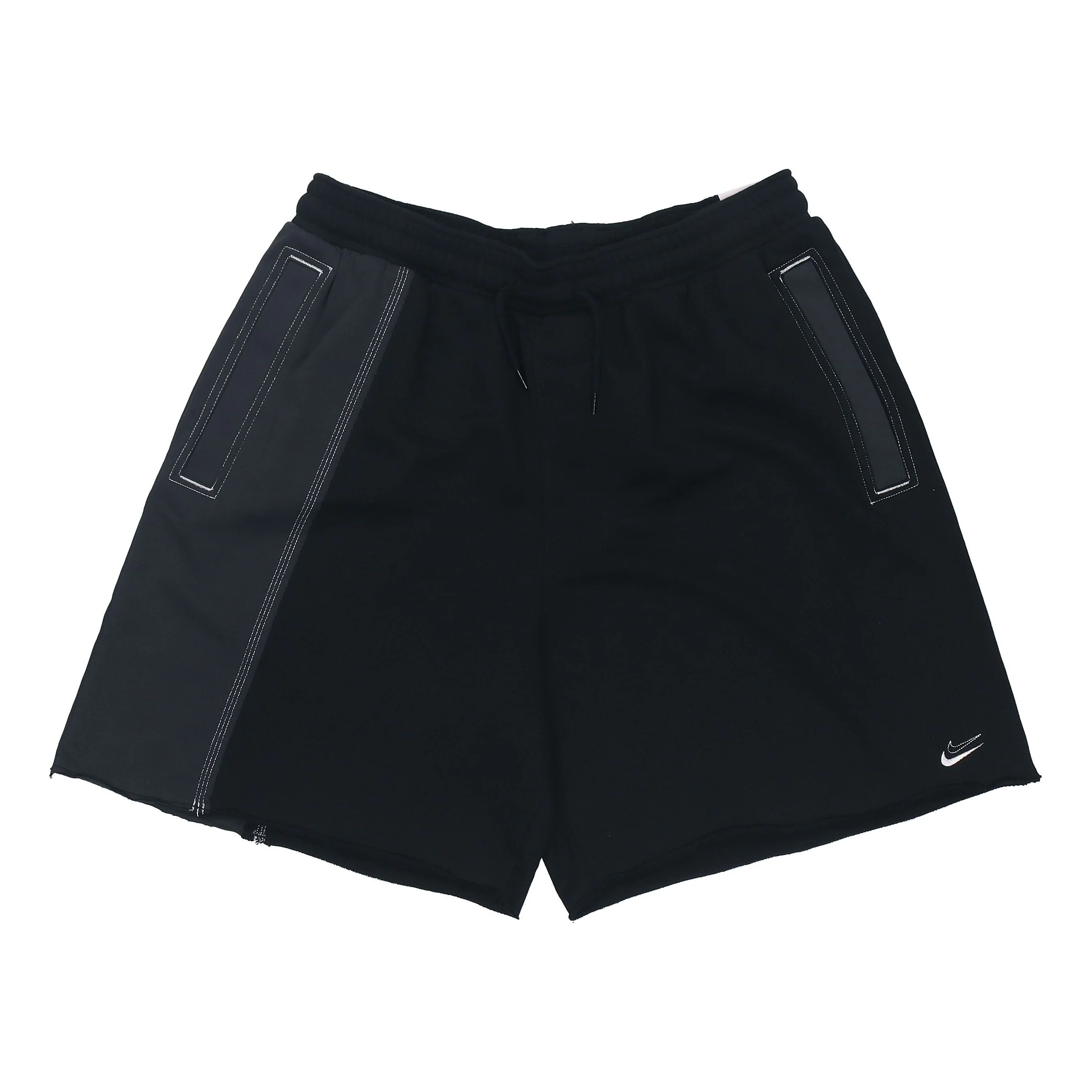 Nike Durant French Terry Breathable Sports Drawstring Solid Color Splicing Embroidered Alphabet Loose Shorts Black DH7374-010