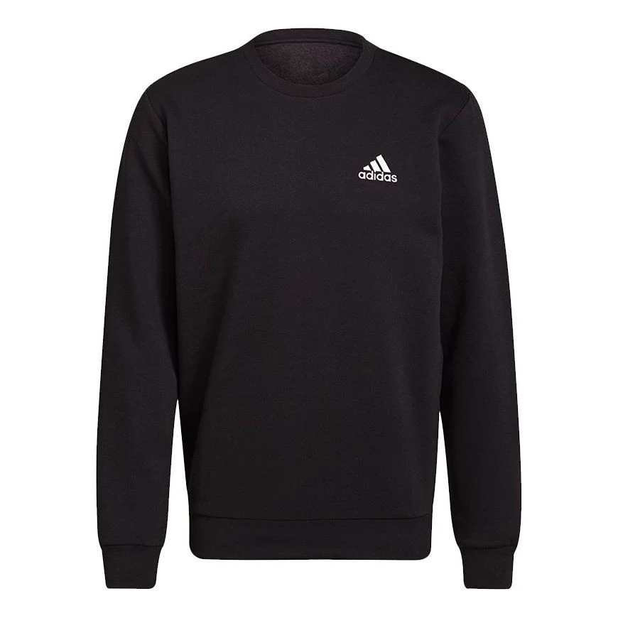 Men's adidas Feelcozy Swt Sports Logo Casual Round Neck Pullover Black GV5295