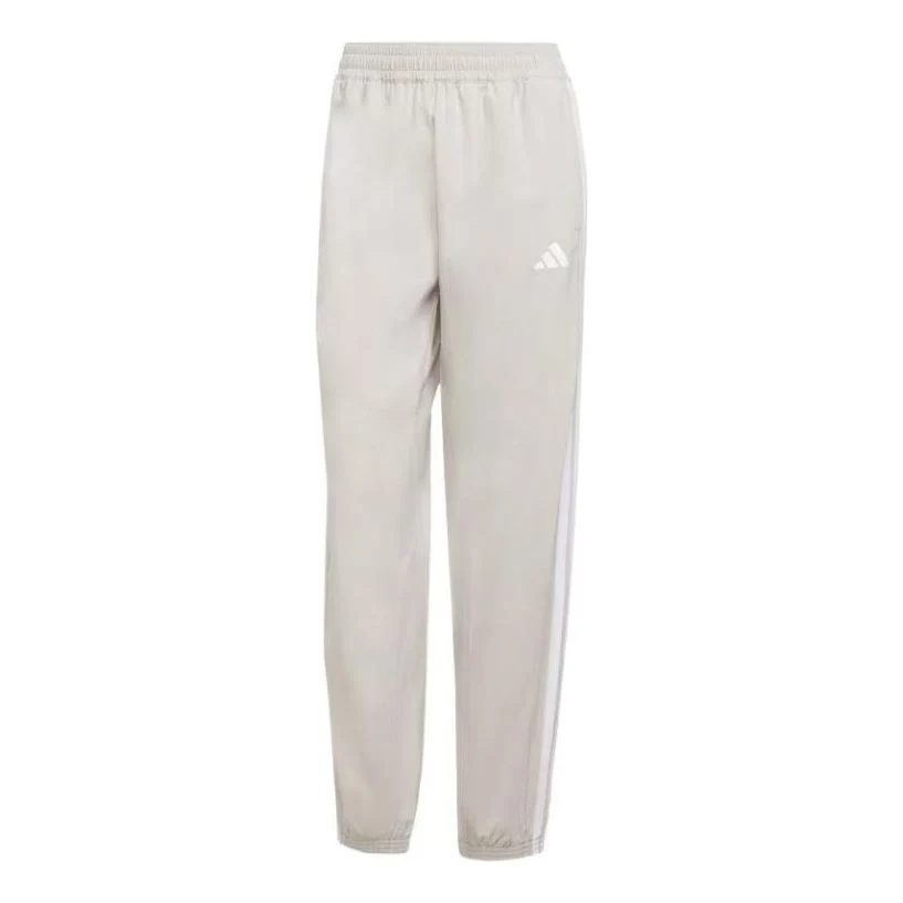 (WMNS) adidas Train Essentials 3 Stripes Woven Pants Asia Sizing 'Beige White' JD6522