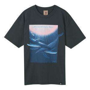 Nike x ACG Wyland Funny Printing Sports Loose Round Neck Short Sleeve Black Gray Blackgray DC5359-070