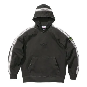 Supreme x Stone Island Stripe Hooded Sweatshirt 'Black White' SUP-SS22-718