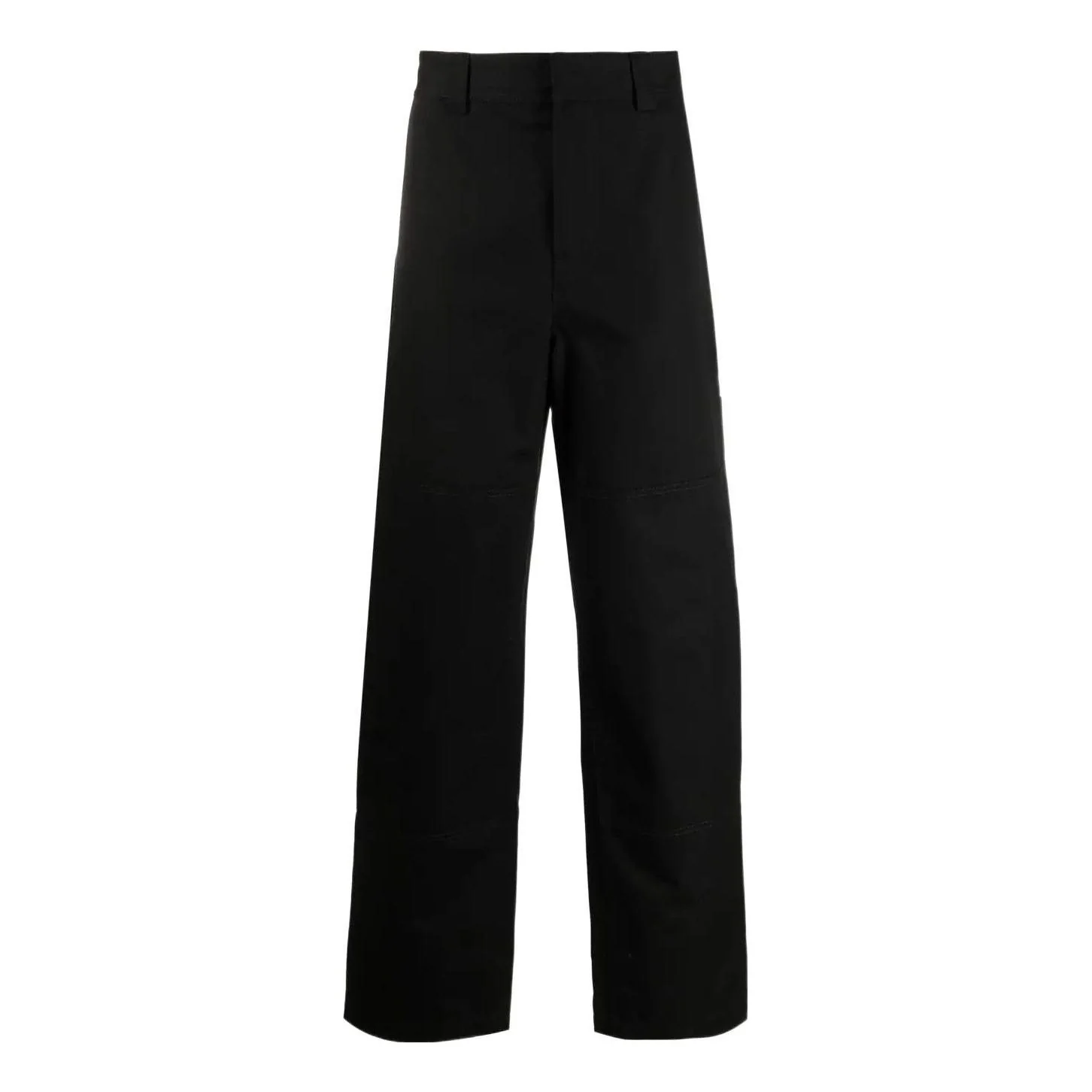 Men's Off-White FW22 Solid Color Stripe Printing Straight Casual Pants/Trousers Loose Fit Black OMCA207C99FAB0011001