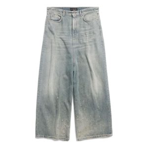 (WMNS) Balenciaga Low Crotch Pants 'Light Blue' 706652TJW952204