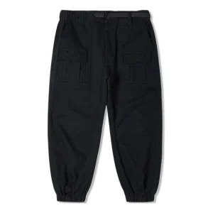 Men's Converse Solid Color Woven Bundle Feet Lacing Black Casual Pants/Trousers 10024161-A02