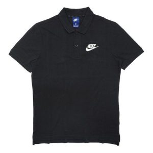 Nike Small Logo Casual Sports Short Sleeve Polo Shirt Black 909747-010