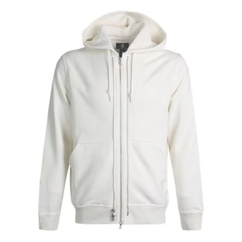 Converse All-zipper Sports Casual HoodedShirts Unisex White 10019463-A02