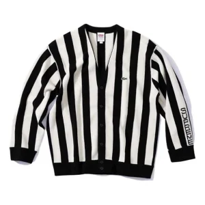 Supreme X Lacoste Stripe Cardigan FW19 Jacket 'Black' SUP-FW19-568