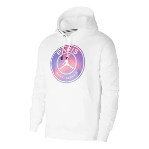 Air Jordan Paris Saint-Germain Printing Fleece Pullover White CZ0816-100