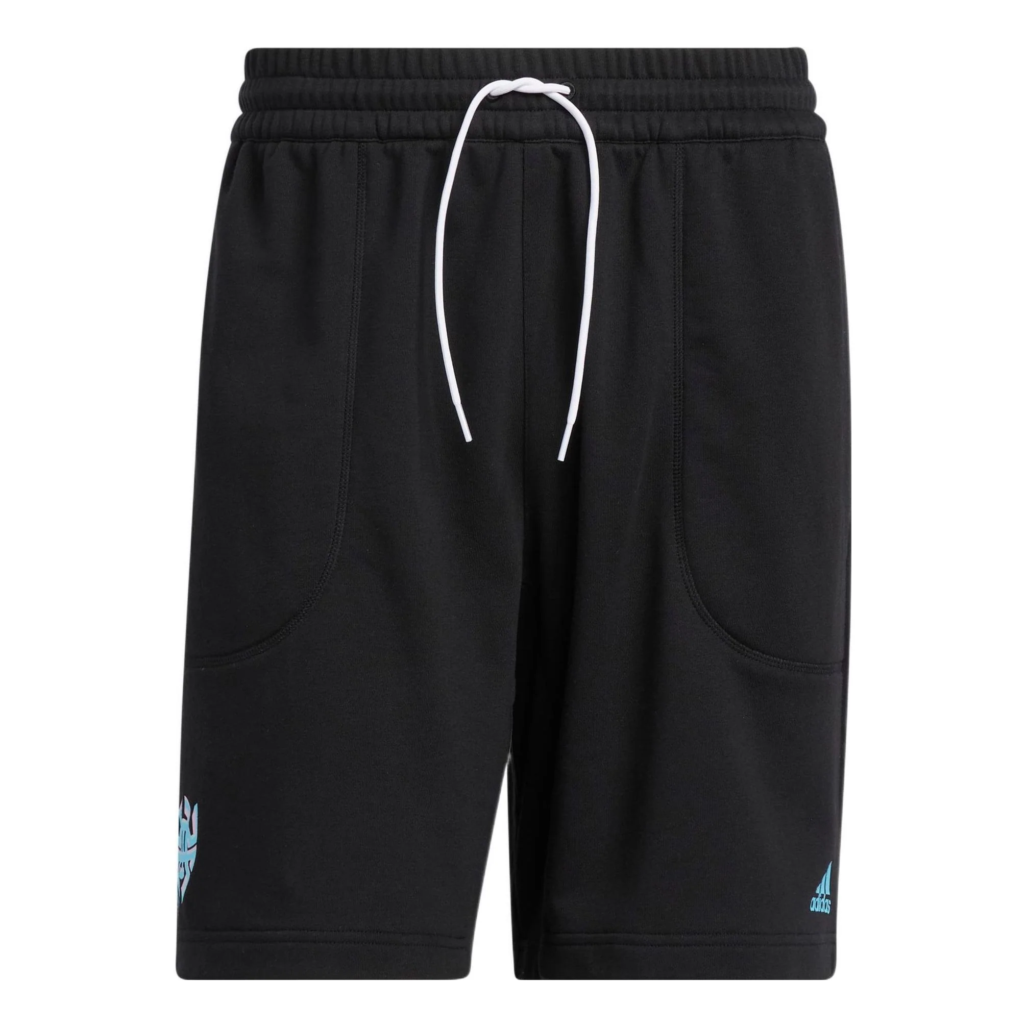 Men's adidas Don Dream Short Solid Color Logo Printing Drawstring Lacing Straight Shorts Black HG4420