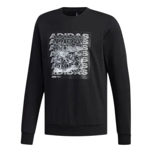 adidas neo Csgrswtshrt Sports Round Neck Knit Pullover Long Sleeves Black EI4509
