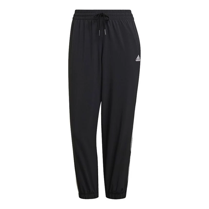 (WMNS) adidas Essentials Woven 3-Stripes 7/8 Pants Asia Sizing 'Black' GR9605