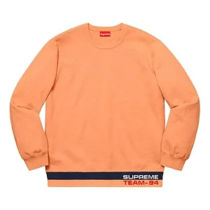 Supreme SS19 Rib Stripe Crewneck Round Neck Pullover Unisex Orange SUP-SS19-10091