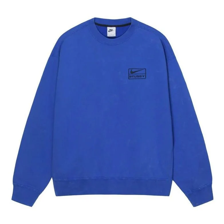 Nike x Stussy Acid Wash Crew Fleece 'Blue' DR4426-480