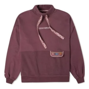 (WMNS) Converse Tapesyt Crew Sweatshirt Asia Sizing 'Dark Mauve' 10025059-A02