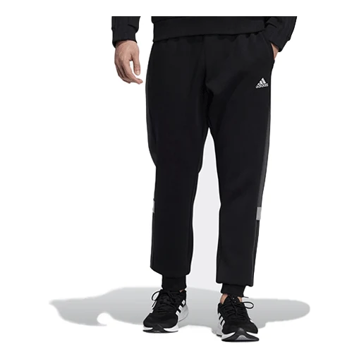Men's adidas Side Stripe Contrasting Colors Bundle Feet Sports Pants/Trousers/Joggers Black HG6760