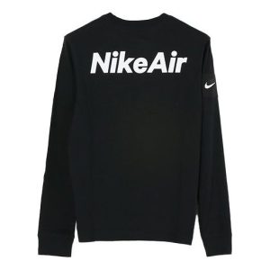 Nike Casual Sports Round Neck Logo Long Sleeves Black CU7629-010