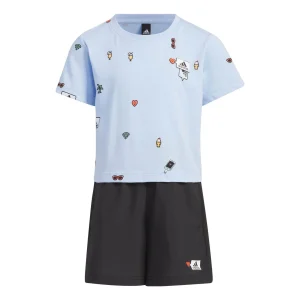 (PS) adidas x Seebin Short Sleeve Tee Set 'Blue Blakck' IN3267