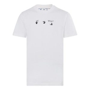 Off-White Peace Worldwide Over Tee 'White/Green' OMAA038R21JER0080155