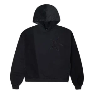 (WMNS) Converse corduroy Splicing Solid Color Sports Hoodie Black 10023511-A02
