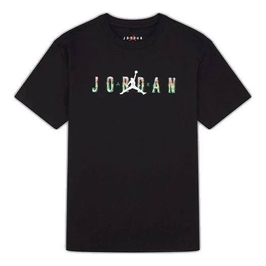 Air Jordan DNA Printing Alphabet Large Logo Short Sleeve Black DQ5884-010