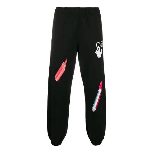 Off-White Pascal Pill Applique Sports Pants Men's Black OMCH030F20FLE0021001