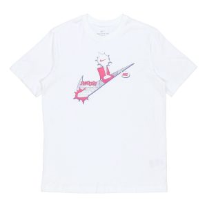 Nike Sportswear Shoe Printing Logo Sports Knit Short Sleeve White DH0057-100
