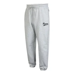 PUMA Logo Fleece Pants 'Grey' 536790-04