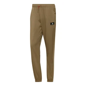 Men's adidas Solid Color Logo Label Side Pocket Bundle Feet Sports Pants/Trousers/Joggers Green H61146