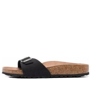 Birkenstock Madrid Vegan Birko-Flor Birkibuc Narrow Fit Sandals 'Black' 1020060