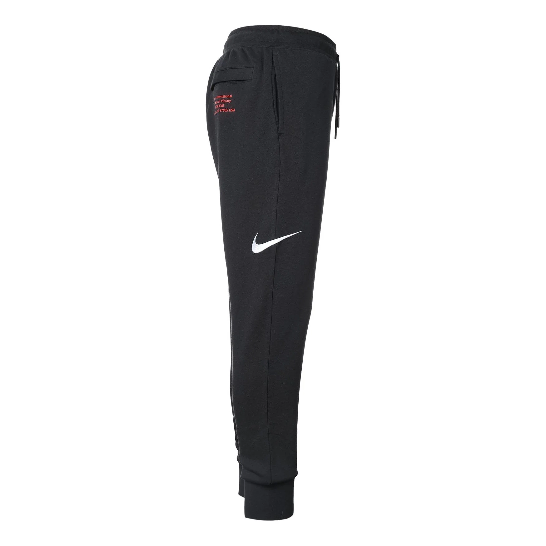 Nike Mens Swoosh Embroidered Double- Hook Casual Sports Pants Black DB4956-010