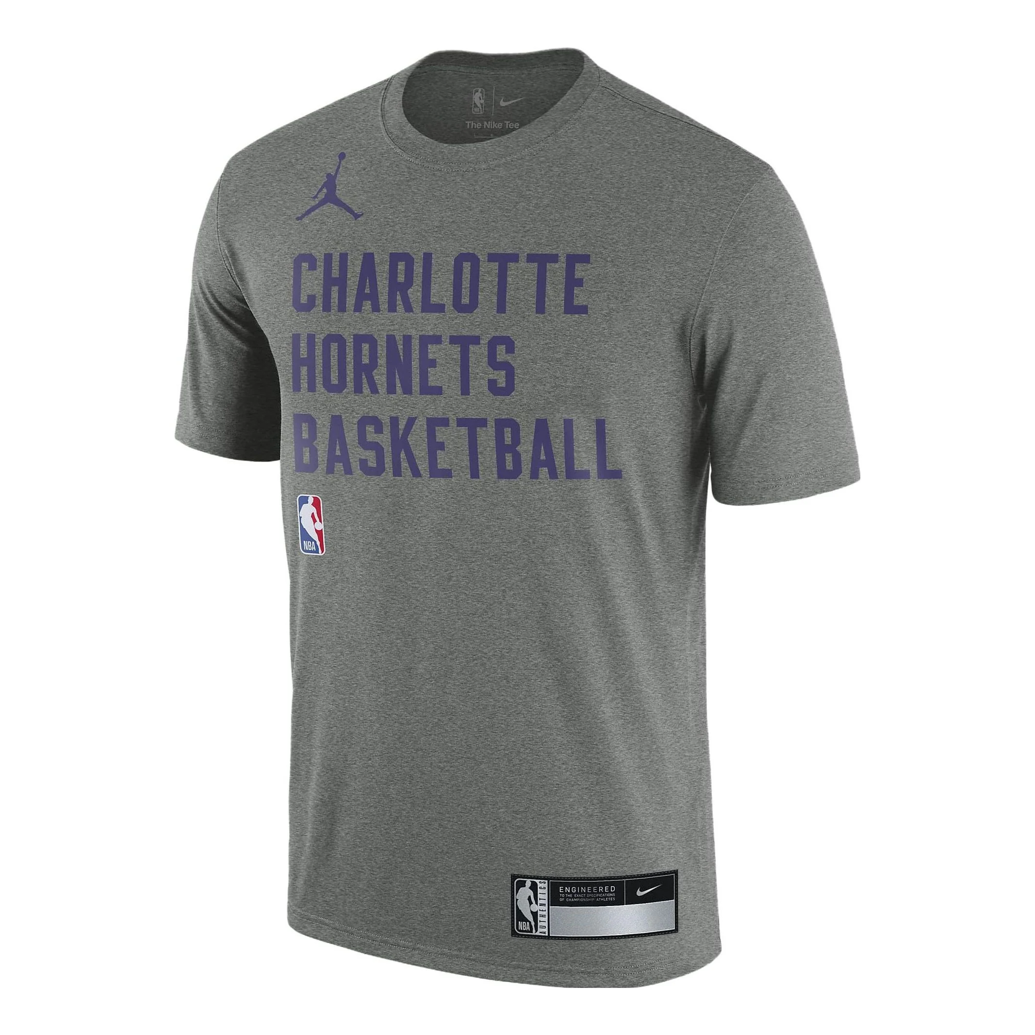 Air Jordan x NBA Charlotte Hornets Logo T-Shirt 'Grey' FJ0171-063