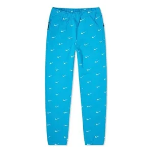 Men's Nike NRG Swoosh Logo Full Print Straight Sports Pants/Trousers/Joggers Blue CJ8905-487