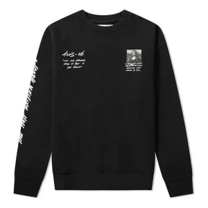 Off-White SS19 Back Mens Logo Mona Lisa Round Neck Sweater OMBA035S190030051020