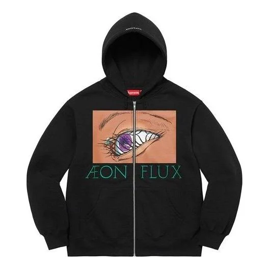 Supreme Aeon Flux Zip Up Hooded Sweatshirt 'Black Green Beige' SUP-SS22-192