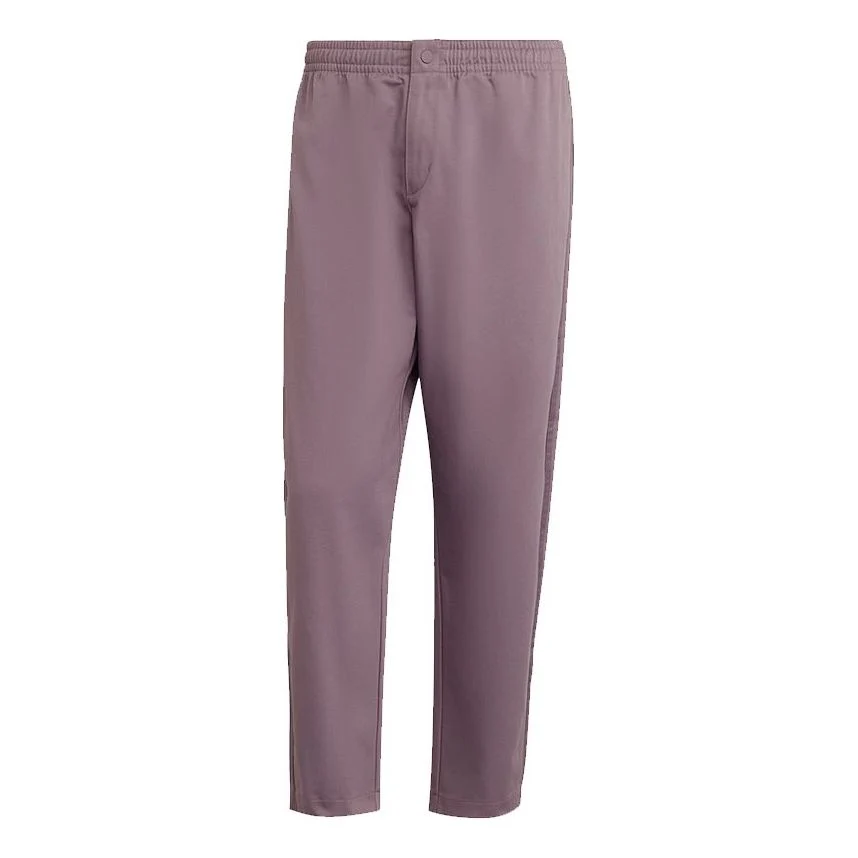 Men's adidas originals C Twill Pant Side Stripe Loose Sports Pants/Trousers/Joggers Light Purple HC8607