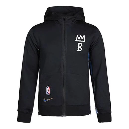Nike Loose Casual Knit Brooklyn Basketball Hooded Jacket Black CN7883-010