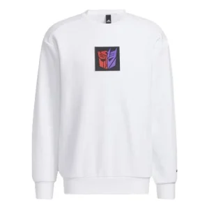 adidas x Transformers Crossover Limited Pattern Printing Round Neck Pullover Long Sleeves White HM7450