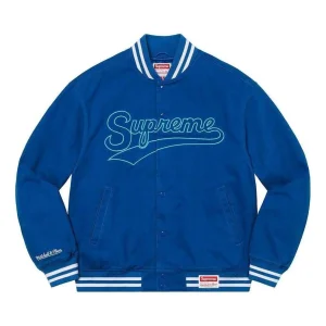 Supreme x Mitchell & Ness Doughboy Twill Varsity Jacket 'Blue White' SUP-FW22-716