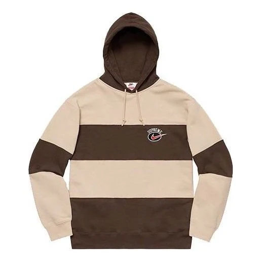 Supreme x Nike Stripe Hooded Sweatshirt 'Brown Tan' SUP-SS19-10153